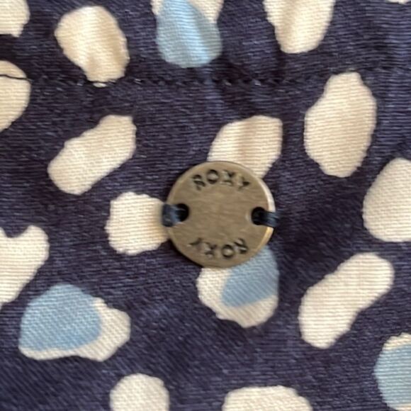 Roxy Dear Amor Crop Top Peasant Size Medium Mood Indigo Wild‎ Dots Side Ties NWT - Picture 10 of 12